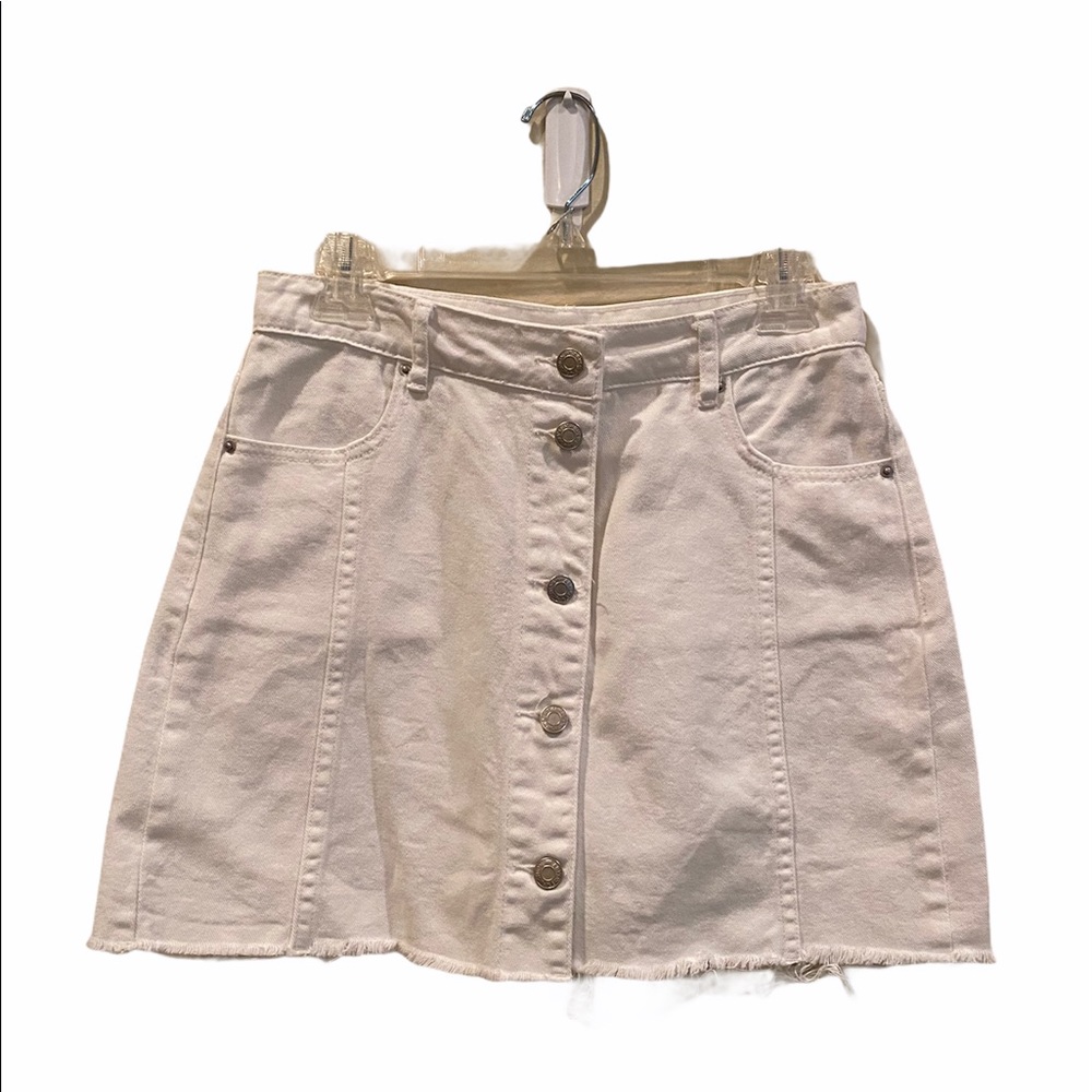 White Denim Skirt